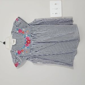 Savanna Jane Cap Sleeves Embroidered Striped Blouse Size M